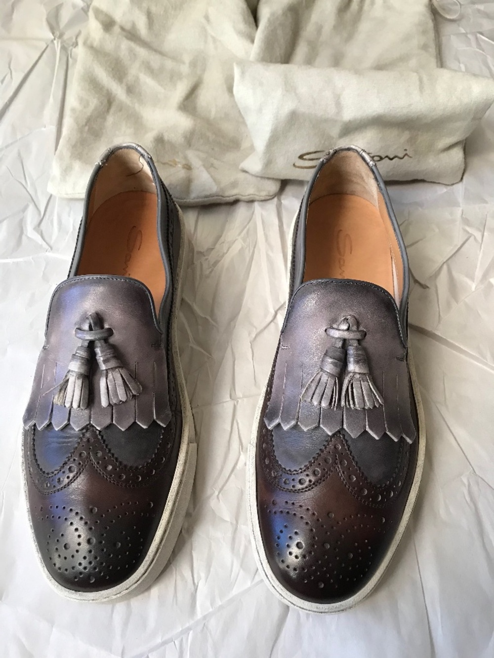 Santoni Loafers, Made in Italy, size 8